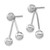 Rhodium-Plated Sterling Silver Polished & Brushed Dangle Earrings, 24 mm - View 2