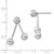 Rhodium-Plated Sterling Silver Polished & Brushed Dangle Earrings, 24 mm - View 3
