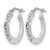 Sterling Silver Rhodium-Plated Polished & Textured Hoop Earrings, 24 mm - View 2