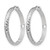 Sterling Silver Rhodium-Plated Polished & Textured Hoop Earrings, 36 mm - View 2