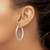 Sterling Silver Rhodium-Plated Polished & Textured Hoop Earrings, 36 mm - View 3