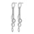 Sterling Silver Rhodium-Plated Brushed & Polished Post Dangle Earrings, 80.9 mm - View 2