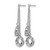 Rhodium-Plated Sterling Silver Polished Diamond-Cut Circle Dangle Earrings, 48.56 mm - View 2