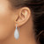 Sterling Silver Rhodium-Plated Brushed/Polished Laser Cut Dangle French Wire Earrings, 44 mm - View 3