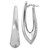 Sterling Silver Rhodium-Plated Polished & Brushed Oval Hoop Earrin Earrings, 50 mm