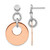 Sterling Silver Rose Gold-Tone Rhodium-Plated Diamond-Cut Post Dangle Earrings, 35.1 mm