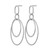 Sterling Silver Rhodium-Plated Diamond-Cut Oval Post Dangle Earrings, 51 mm - View 2