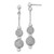 Sterling Silver Rhodium-Plated Beaded Post Dangle Earrings, 48 mm