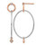 Rhodium-Plated Sterling Silver Rose Gold-Plated Rhd-Plat Cubic Zirconia Post Dangle Earrings, 38.19 mm