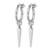 Sterling Silver Rhodium-Plated-Pl Hoop with Dangle Earrings, 31.5 mm - View 2