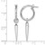 Sterling Silver Rhodium-Plated-Pl Hoop with Dangle Earrings, 31.5 mm - View 4