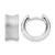 Sterling Silver Rhodium-Plated Diamond-Cut Brushed Huggie Hoop Earrings, 13.2 mm