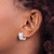 Sterling Silver Rhodium-Plated Diamond-Cut Brushed Huggie Hoop Earrings, 13.2 mm - View 3