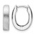 Radiant Essence Sterling Silver Rhodium-Plated Diamond-Cut Brushed Oval Hoop Earrings, 15.45 mm