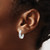 Radiant Essence Sterling Silver Rhodium-Plated Diamond-Cut Brushed Oval Hoop Earrings, 15.45 mm - View 3