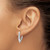 Sterling Silver Rhodium-Plated Diamond-Cut Hoop Earrings, 21.8 mm - View 3