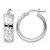 Sterling Silver Rhodium-Plated Polished Diamond-Cut Hoop Earrings, 21.5 mm