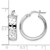 Sterling Silver Rhodium-Plated Polished Diamond-Cut Hoop Earrings, 21.5 mm - View 4
