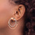 Sterling Silver Rh-P Rose-Tone Polished Diamond-Cut Post Dangle Earrings, 34.4 mm - View 3