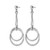 Sterling Silver Rhodium-Plated Polished Diamond-Cut Post Dangle Earrings, 58.18 mm - View 2