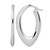 Sterling Silver Rhodium-Plated Polished Oval Hoop Earrings, 35 mm