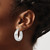 Sterling Silver Rhodium-Plated Polished and Textured Hoop Earrings, 28 mm - View 3