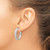 Sterling Silver Rhodium-Plated Etched Stripe Hoop Earrings, 22.3 mm - View 3