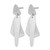 Sterling Silver Rhodium-Plated Polished and Brushed Post Dangle Earrings, 39.58 mm - View 2