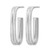Sterling Silver Rhodium-Plated Brushed J-Hoop Post Earrings, 36.6 mm - View 2
