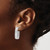 Sterling Silver Rhodium-Plated Brushed J-Hoop Post Earrings, 24 mm - View 3