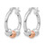 Sterling Silver Rhodium-Plated and Rose-Tone Beaded Hoop Earrings, 20.4 mm - View 2
