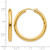 Sterling Silver Gold-Tone 3.5 mm Tube Hoop Earrings, 32 mm Long - View 4