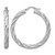 Sterling Silver Rhodium-Plated Polished and Textured Round Hoops Earrings, 40 mm