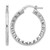 Sterling Silver Rhodium-Plated Polished/Hammered Hoop Earrings, 30.2 mm