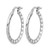 Sterling Silver Rhodium-Plated Polished/Hammered Hoop Earrings, 30.2 mm - View 2