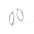Sterling Silver Rhodium-Plated Polished/Hammered Hoop Earrings, 30.2 mm - View 5