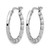 Sterling Silver Rhodium-Plated Polished/Hammered Hoop Earrings, 27 mm - View 2