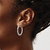 Sterling Silver Rhodium-Plated Polished/Hammered Hoop Earrings, 27 mm - View 3