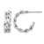 Sterling Silver Rhodium-Plated Polished Curb Chain Post C-Hoop Earrings, 20 mm