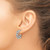 Sterling Silver Rhodium-Plated Polished Curb Chain Post C-Hoop Earrings, 20 mm - View 3