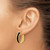 Sterling Silver Gold-Tone Black Enamel Round Hoop Earrings, 20.75 mm - View 3