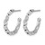Sterling Silver Rhodium-Plated Polished/Hammered J-Hoop Post Earrings, 19 mm - View 2