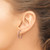 Sterling Silver Rose Gold-Plat Polished/Hammered J-Hoop Earrings, 18.75 mm - View 3
