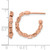 Sterling Silver Rose Gold-Plat Polished/Hammered J-Hoop Earrings, 18.75 mm - View 4