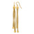 Sterling Silver Gold-Plat Twist Texture Wrapped 2-Strand Drop French Wire Earrings, 69 mm