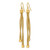 Sterling Silver Gold-Plat Twist Texture Wrapped 2-Strand Drop French Wire Earrings, 69 mm - View 2
