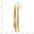 Sterling Silver Gold-Plat Twist Texture Wrapped 2-Strand Drop French Wire Earrings, 69 mm - View 4