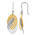 Sterling Silver Rhod and Gold-Tone Polished and Textured Dangle French Wire Earrings, 44.5 mm