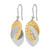 Sterling Silver Rhod and Gold-Tone Polished and Textured Dangle French Wire Earrings, 44.5 mm - View 2