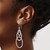 Sterling Silver Rhodium-Plated Polished/Textured Ovals Dangle French Wire Earrings, 63 mm - View 3